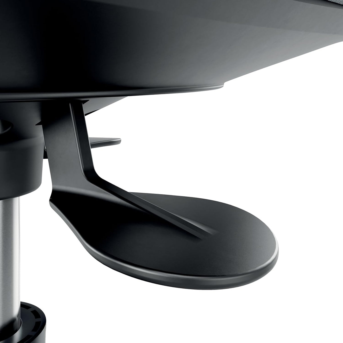 Taburete ajustable en altura Leitz Ergo Active (47–60 cm) con ruedas, taburete de oficina con cojín de asiento, taburete giratorio ergonómico para el hogar, la oficina, el ocio y las aficiones, serie Ergo, negro, 65770095