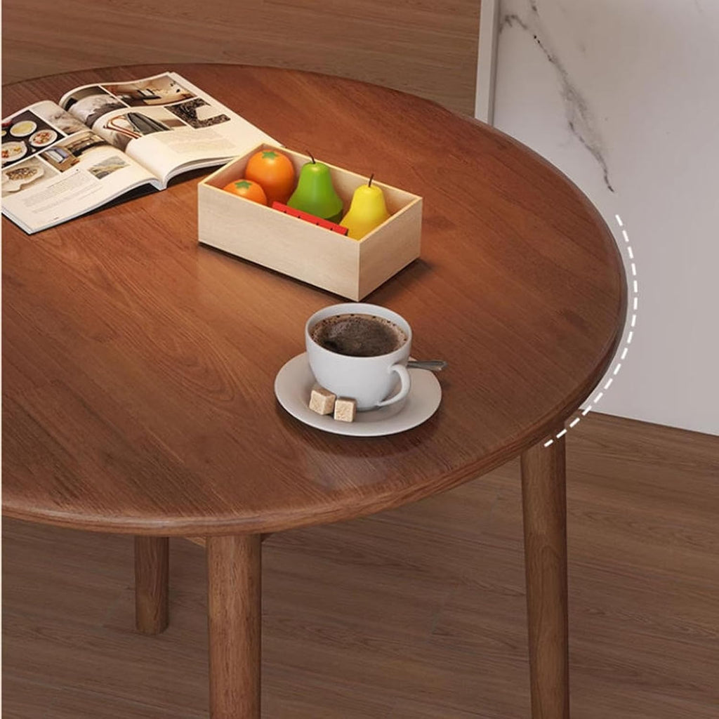 Mesa de comedor redonda de madera maciza para 2-4 personas, mesa de cocina rústica de estilo granja con madera de abeto resistente y travesaño, mesa de comedor pequeña y compacta de mediados de siglo, montaje sencillo (Tamaño: 60x60 cm, Color: C)