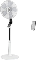 Ventilador de pie Rowenta Turbo Silence Extreme, 14 velocidades, modo noche silenciosa de 32 dB, mando a distancia, oscilación, altura regulable, circulación de aire hasta 8,2 m, blanco, VU5690F0