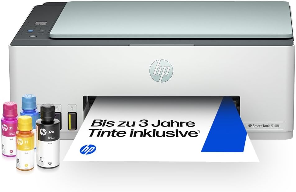 Impresora multifunción 3 en 1 Smart Tank 5108 (Wi-Fi; impresión móvil) – 3 años de tinta incluidos, 3 años de garantía, depósito de tinta grande, alto rendimiento, impresión de alta calidad