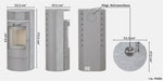 Estufa de leña THERMIA München, piedra natural, 7 kW, combustión continua, automática gris