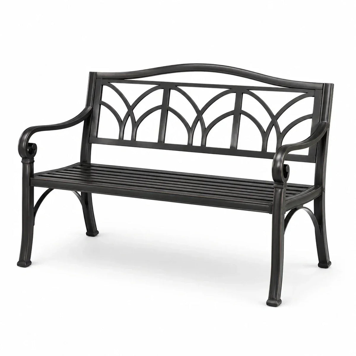 Banco de jardín de hierro forjado 128x58x78 cm