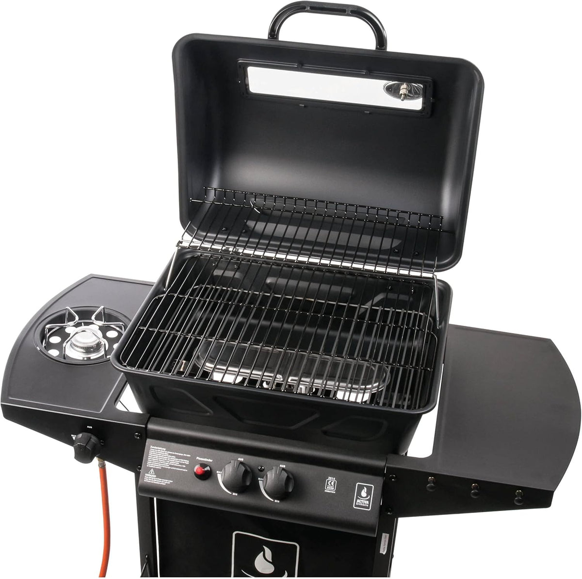 ACTIVA Halifax Lavastein - Parrilla de gas con piedras de lava y funda protectora | Quemador principal de 5,5 kW de regulación continua para una barbacoa perfecta