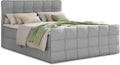 Sofnet Boxspringbett Best Lux mit Fußteil, 2 Bettkästen und Topper - Doppelbett, Bonell-Matratze, Polsterbett, Bett, Betten, Bettgestell, Schlafzimmer (Grau (Inari 91), 160 x 200 cm)