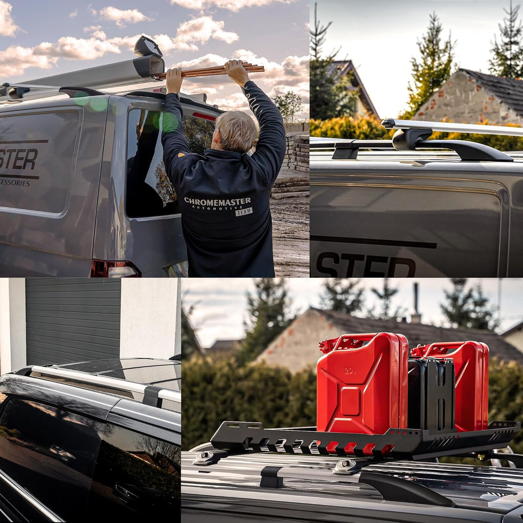 CHROMEMASTER | Compatibles con Citroën Berlingo Corta 2008-2018 | Barras de Techo | Diseñadas para el montaje de barras de techo, cofres de techo o portabicicletas | Estructura de aluminio