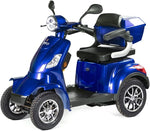 VELECO Scooter eléctrico para personas mayores con batería de iones de litio de 4 ruedas y 1000 W FASTER (AZUL)