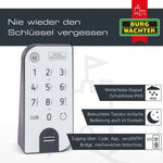 BURG-WÄCHTER Cerradura electrónica para puerta ENTRYeasy 7602 FP Cilindro Teclado App Huella dactilar Código PIN Llave inalámbrica Acero inoxidable