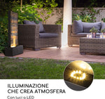 Fuente de jardín blumfeldt Raincastle para interiores y exteriores Allround Edition - circulación de agua constante, cable de alimentación extralargo de 10 m, 12 LEDs, bomba de 8 W, grado de protección: IPX8, 10 kg, gris grafito