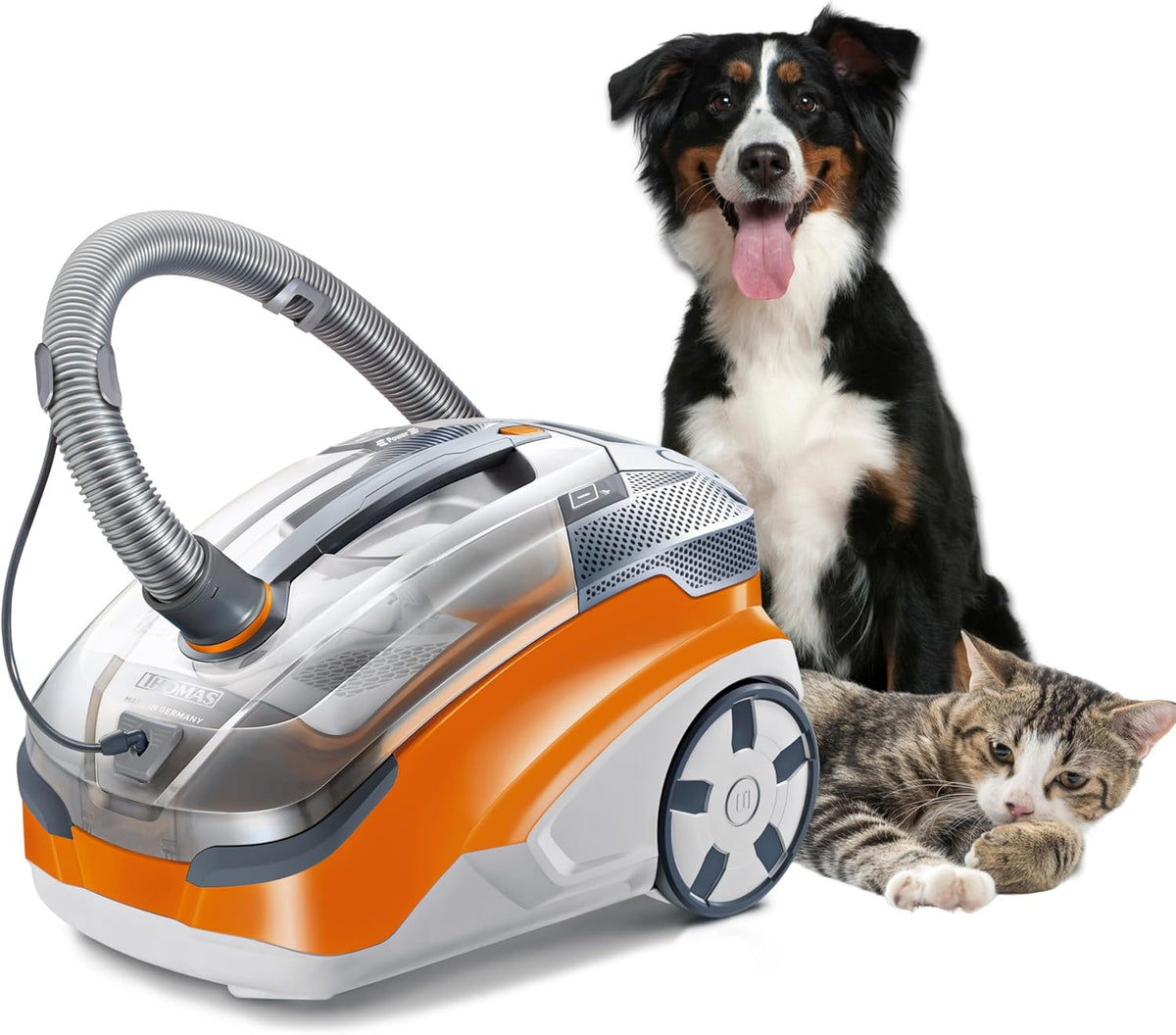 THOMAS Aqua+ PET & Family – Aspiradora potente de 1700 W para pelo de mascota – Aspiradora en seco y húmedo – Limpiadora de tapicería y aspiradora con función de fregado para alfombras, sofás, tapicerías y colchones