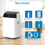 Aire acondicionado portátil GarveeLife 12000 BTU 5 en 1 – Enfriamiento, deshumidificador 45 l/día, ventilador de 3 velocidades, modo nocturno – Ultra silencioso, pantalla digital, temporizador de 24 horas, control remoto