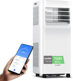 Acondicionador de aire portátil Comfee Breezy Cool Pro 2.0, 7000 BTU 2,0 kW, refrigeración, ventilación y deshumidificación, control por aplicación, para habitaciones de hasta 68 m³ (25 m²), aire acondicionado portátil con manguera de escape.