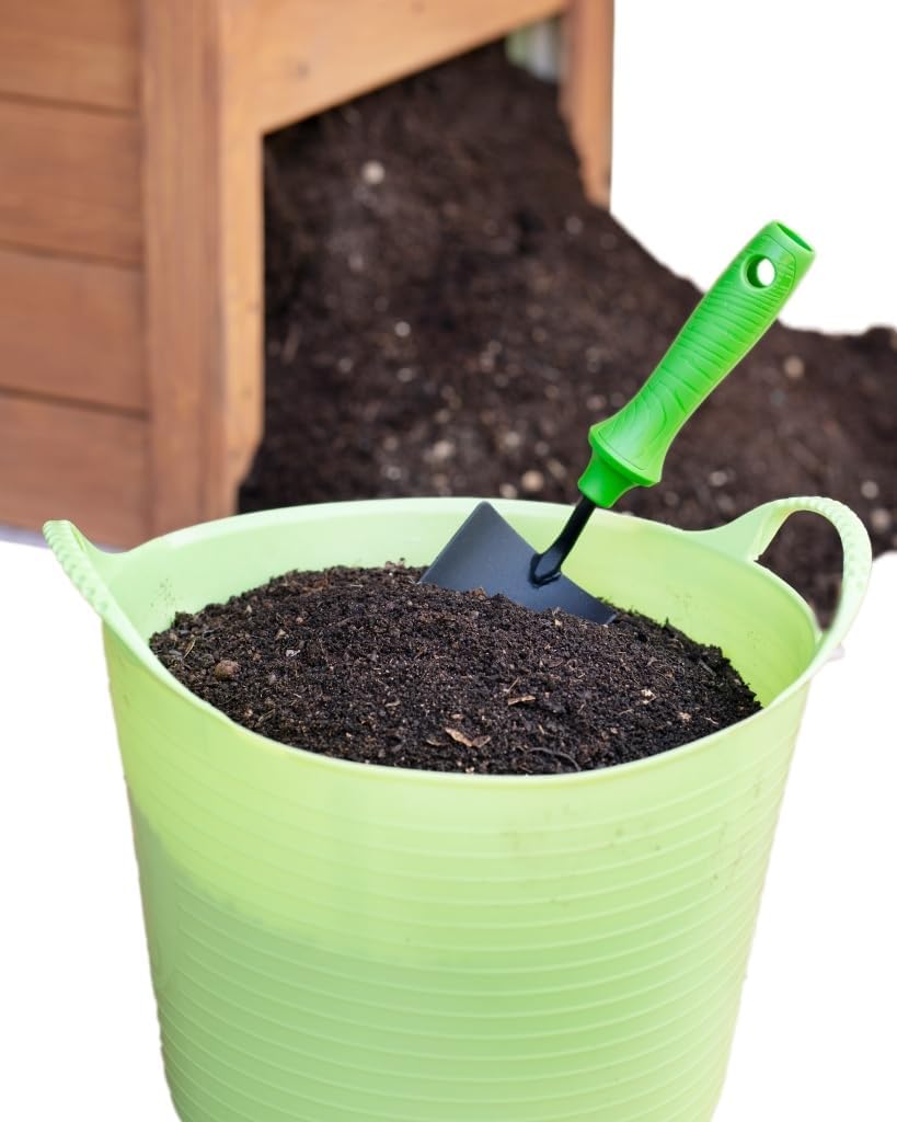 Compostador de madera a prueba de ratas con tapa, protección contra plagas, rejilla de ventilación y base, técnica de deslizamiento para compostar sin malos olores, sin necesidad de volteo, 340 L