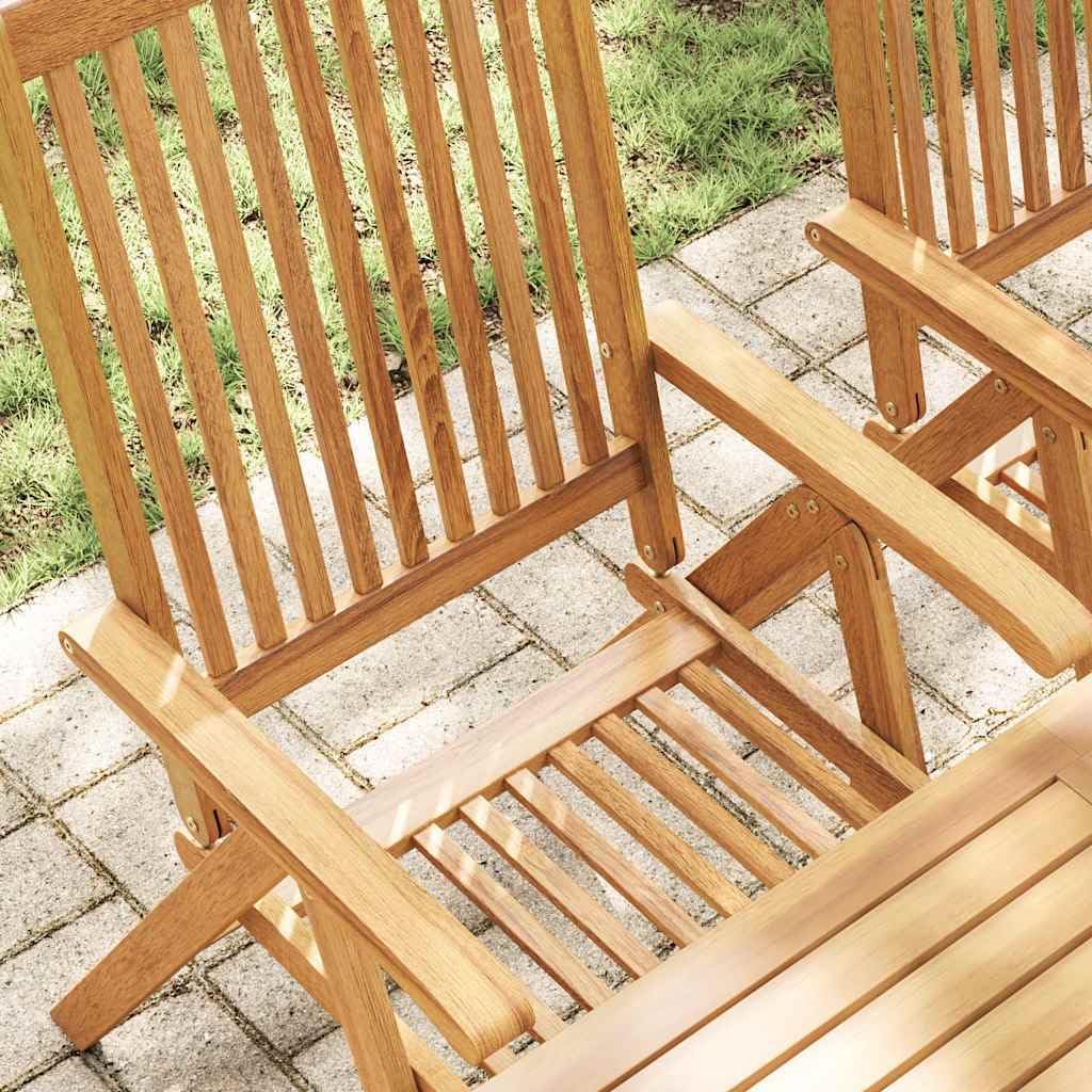 vidaXL 6X Sillas de jardín plegables de madera maciza de acacia, sillas de comedor para terraza, balcón y muebles de exterior