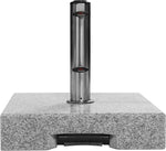 Base de granito con ruedas Doppler de 45 kg | Soporte para sombrillas con un diámetro máximo de 250 cm y un diámetro de mástil de 3,2 a 6,0 cm | Base para sombrilla con asa extensible