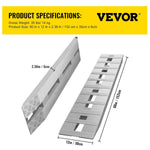 VEVOR Rampas de Carga de Aluminio, Capacidad de 2722 kg, Rampa de Acceso con Extremo de Gancho de Cola de Castor, Riel de Carga para Motocicleta, Tractor, ATV, Camión, Cortacésped, 152x30,5 cm, 2 Piezas
