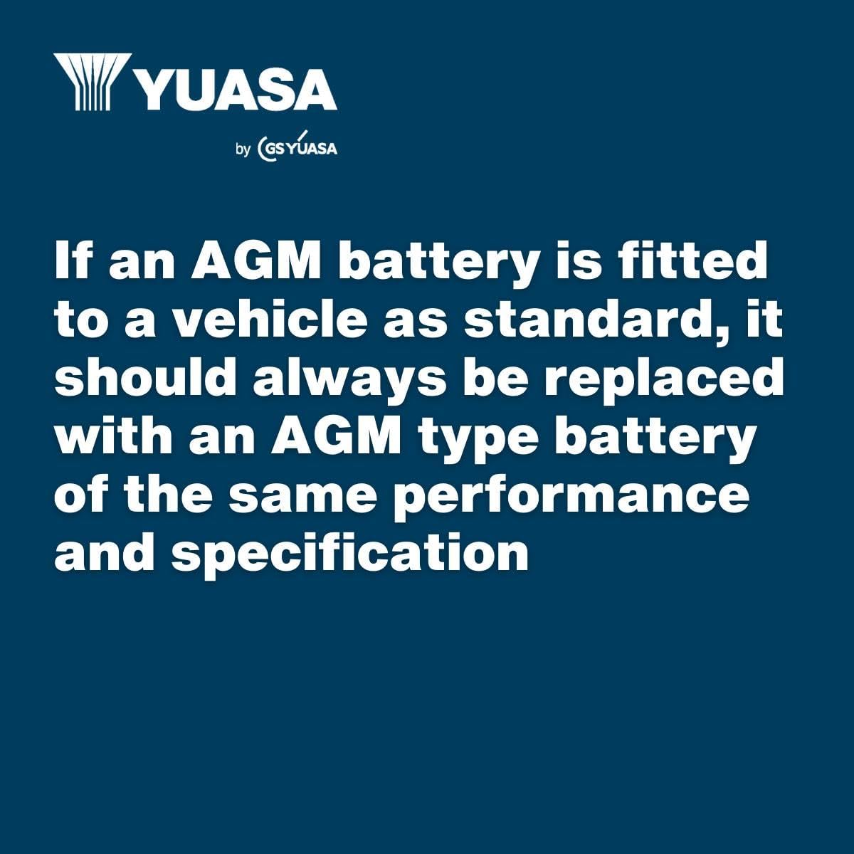 Batería de coche Yuasa YBX9012 12 V 50 Ah 520 CCA AGM Start Stop Plus