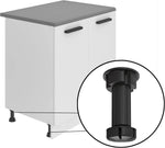 Cocina compacta Belini Madison - Muebles de cocina de 240 cm, cocina equipada sin electrodomésticos, con armarios altos y bajos, con encimeras, blanco brillo