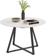 Mesa de comedor Vicco Loyd, blanco/negro, 120 x 120 cm extensible, con función de extensión para un ajuste flexible del tamaño de la mesa