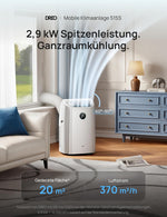 Aire acondicionado portátil DREO, 10.000 BTU para dormitorio, 3 en 1: refrigeración/ventilación/deshumidificación, enfriamiento sin drenaje, control por aplicación/voz/mando a distancia, temporizador de 24 horas, AC515S