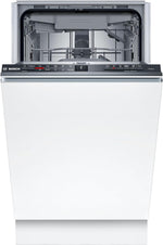 Bosch SPV2HMX42E, Serie 2, Smarter Geschirrspüler Vollintegriert, 45 cm breit, Besteckschublade, extra Trocknung auf Knopfdruck, höhenverstellbarer Oberkorb, leiser und effizienter Motor, mit aquaStop