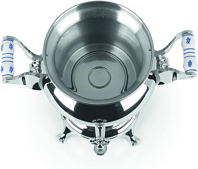 BEEM 06127 Samowar Odessa III, Edelstahl, 3 Liter, traditionelle Teezubereitung, 2 Heizspiralen, energiesparend, 53 x 34 x 25 cm, Silber