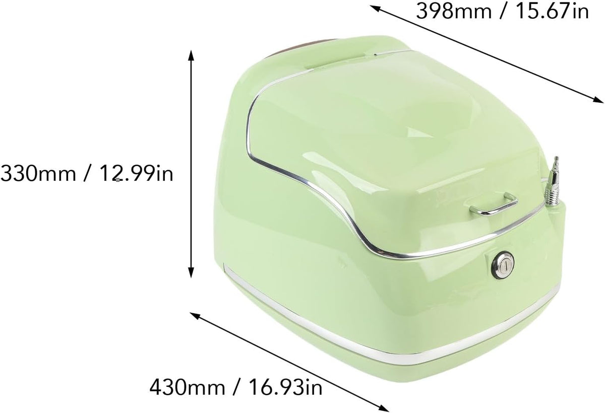 Juqrelith Top Case para Moto 38L, Impermeable, Compatible Universal, Negro - Baúl de Almacenamiento con Cierre de Llave, Protección Estanca para Casco y Guantes (Verde)