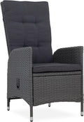 Riess Ambiente Outdoor Gartenstuhl Sylt - grau - Polyrattan - Hochlehner mit Armlehne verstellbar wetterfest