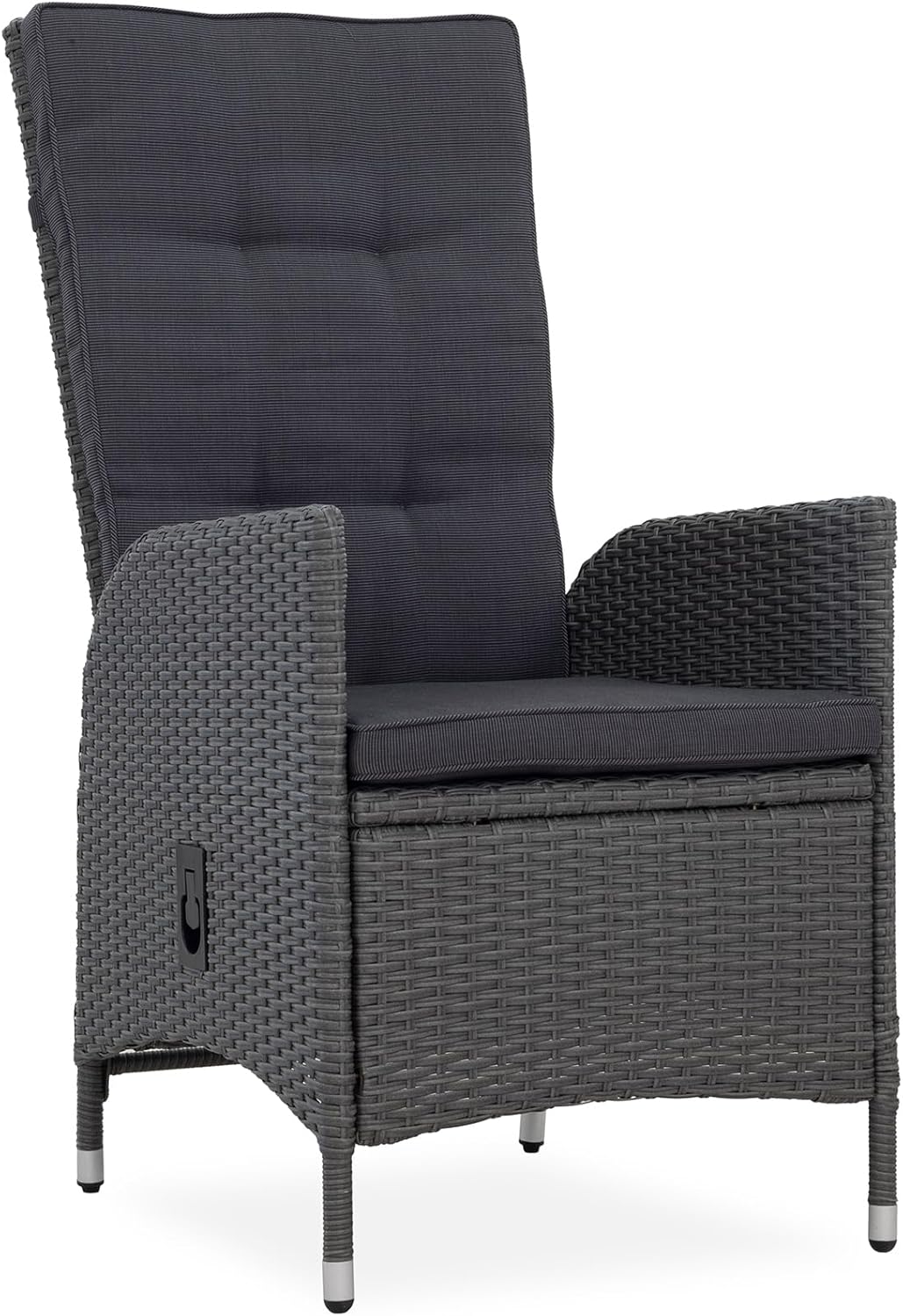 Riess Ambiente Outdoor Gartenstuhl Sylt - grau - Polyrattan - Hochlehner mit Armlehne verstellbar wetterfest