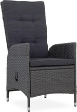 Riess Ambiente Outdoor Gartenstuhl Sylt - grau - Polyrattan - Hochlehner mit Armlehne verstellbar wetterfest