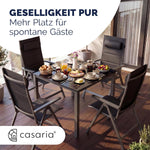 Casaria® Gartenstühle 4er Set Klappbar Gepolstert Alu 8- Fach Verstellbar 120 kg Belastbarkeit Wetterfest Outdoor Balkon Camping Hochlehner Klappstuhl