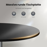 PHI VILLA Mesa de bistró 2 en 1 redonda, resistente a la intemperie, mesa de comedor pequeña multifuncional para taberna, jardín, balcón, cocina, Ø76x74,5 cm, negro