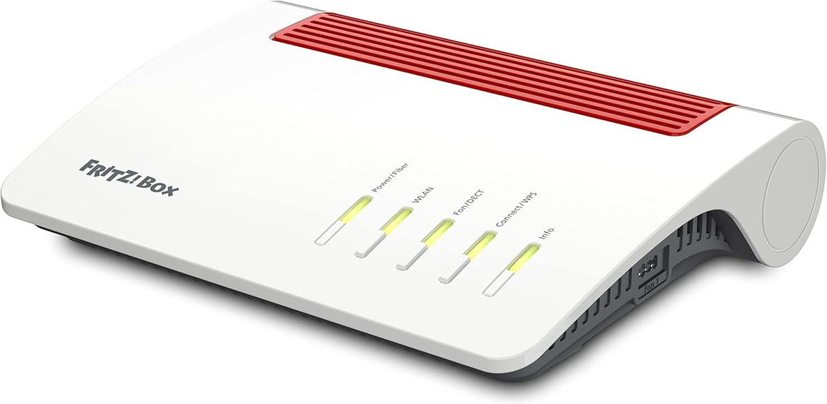 FRITZ!Box 5590 Fiber | Router für einen Glasfaseranschluss (Wi-Fi 6, bis 2.400 MBit/s (5 GHz) und 1.200 MBit/s (2,4 GHz), WLAN Mesh, DECT-Basis, 2,5-Gigabit-LAN-Port, geeignet für Deutschland)