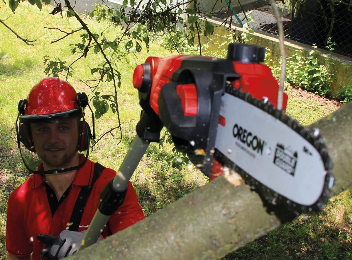 Herramienta multifunción inalámbrica Einhell GE-HC 18 Li T-Solo (2 en 1 cortasetos y motosierra, espada Oregon, sin batería ni cargador)