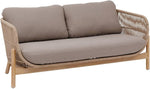 Hespéride – Deona Gartensofa in Taupe und Akazie – 2-Sitzer – Abnehmbare, Wasserabweisende Kissen – Garten-, Terrassen- und Balkonmöbel