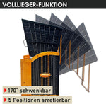 BRAST® Silla de playa Rügen Deluxe | para 2 personas | 120 cm de ancho | 5 diseños | incluye funda protectora resistente a la intemperie | respaldo ajustable y cojín de pies mullido | Antracita/Gris - a rayas