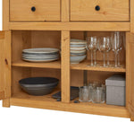 Cómoda Cancun de estilo rústico de CARO-Möbel en madera de pino maciza, aparador moderno con 2 cajones y puertas, cómoda con superficie teñida y encerada
