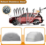 Toldo para coche resistente a todas las condiciones climáticas, garaje plegable semiautomático con cerradura de combinación, cochera plegable para exteriores, tela Oxford 600D, gris, L: 5,5/5,9 m