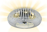 Ventilador de techo inteligente Varin® con luz, Wi-Fi Tuya, Ø 50 cm, lámpara de techo con ventilador, ventilador con luz de techo con 4 casquillos E27 (sin bombillas), mando a distancia, bambú blanco