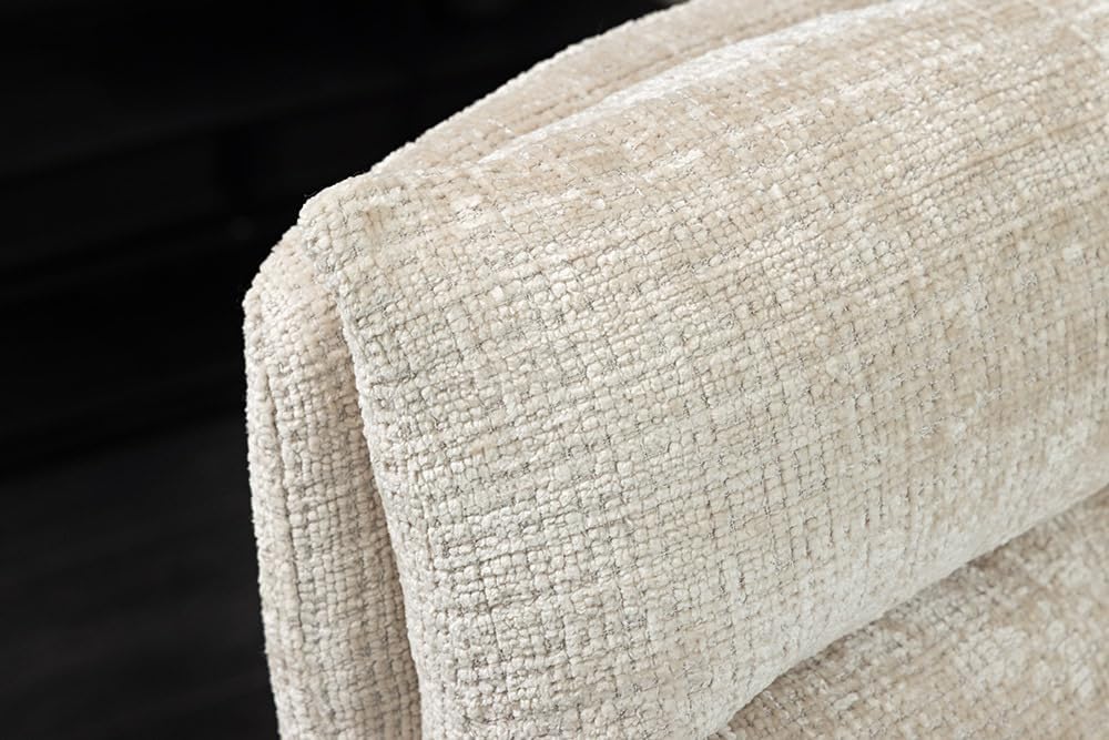 Silla giratoria Riess Ambiente Big George - Champán - Felpilla con reposabrazos madera de haya natural silla de comedor diseño retro
