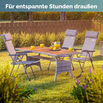 Casaria® Gartenstühle 4er Set Klappbar 7-Fach Verstellbar Alu mit hoher Rückenlehne Faltbar Balkon Campingstuhl Balkon Terrasse Klappstuhl Hochlehner