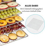 Klarstein Flavour Dry Dörrautomat Mit Edelstahl-Gehäuse, 6 Ablagegitter, LCD-Touch-Display, Timer, 360° Airflow Circulation, Digitaler Thermostat, 35-75 C°