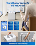 Robot limpiacristales ECOVACS WINBOT W2 PRO Omni con estación multifunción 6 en 1, carga durante el funcionamiento, cabezal de pulverización de 3 boquillas, protección de 12 niveles, planificación de rutas Win-SLAM 4.0, blanco