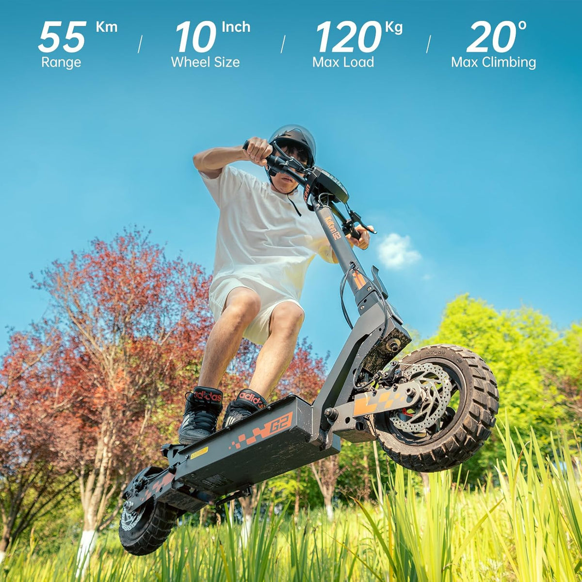 Patinete eléctrico Kukirin G2, autonomía de 55 km, scooter eléctrico, 10"