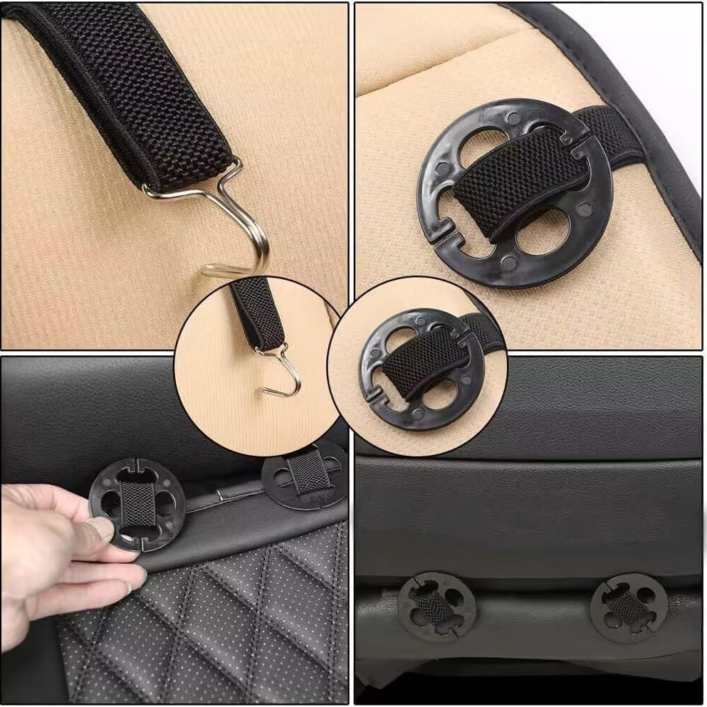 QWEDFSD Fundas de Asiento de Coche para MG MGS5 EV 2025, Protección Impermeable contra el Polvo, Juego Completo de Fundas de Asiento de Cuero, Blanco-Negro/C
