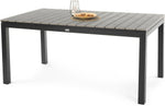 di volio Gartentisch Drena ausziehbar 160x210 cm, wetterfester Aluminium-Terrassentisch in Holzoptik, Stabiler Outdoor-Esstisch für Garten Terrasse Balkon (Grau)
