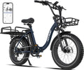 Bicicleta eléctrica HITWAY BK6S Plus con batería de 48V 27Ah y autonomía de 110-150 km, bicicleta eléctrica urbana de 20 pulgadas con neumáticos anchos y doble cesta portaequipajes, motor de 250W, 25 km/h, cambio de 7 velocidades