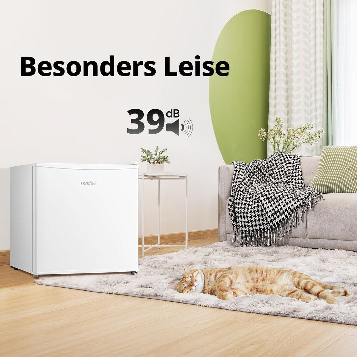 COMFEE RCU40WH3EU(E) 31L Mini Gefrierschrank (-24℃) mit Inverter-Kompressor, D-Energieeffizienz, 4-Sterne-Gefrierleistung, Leise 39 dB, Kompakter Tisch Gefrierschrank für Büro, Küche, Studentenhaus