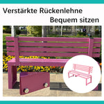 Gartenbank,Wetterfest Outdoor Bank Sitzbank,Metall Stahl Bank, Metallbank Garten,100/120/150/cm,Mit Rückenlehne,Tragkraft bis 200kg, for Terrasse Park Rasen Hof,2-4 Sitzer 150×40×85cm-Rot