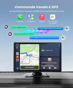 CarPlay Coche 9: Pantalla IPS HD brillante, visibilidad clara de día y de noche. Apple CarPlay y Android Auto inalámbricos, Bluetooth y WiFi 5GHz, navegación GPS, instalación fácil, cámara de marcha atrás (opcional)