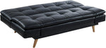 Sofá cama extensible de 3 plazas Zarina de Vente-unique, piel sintética, negro